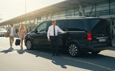 bus z kierowcą pod lotniskiem